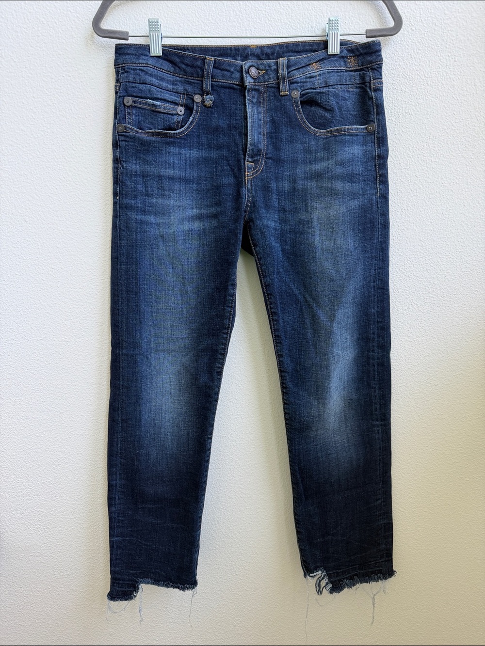 R13 BOY STRAIGHT HOWELL INDIGO Uneven Hem Drake Smart R13W0991-664C Sz 29 - Picture 2 of 10